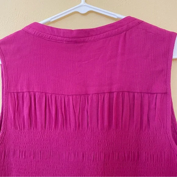 Knox Rose Sleeveless Smocked Pink Dress Sz-Small - Picture 9 of 9